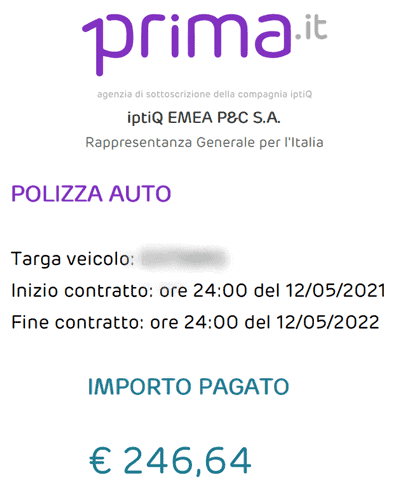 Costo Prima Assicurazione